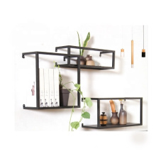 Home Decoration Iron material floating shelf wall mounter with secrew combination wall shelves living room creative furniture